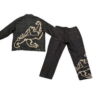 Sean John Matching Denim Jacket & Jeans Set Y2K Hip Hop Streetwear